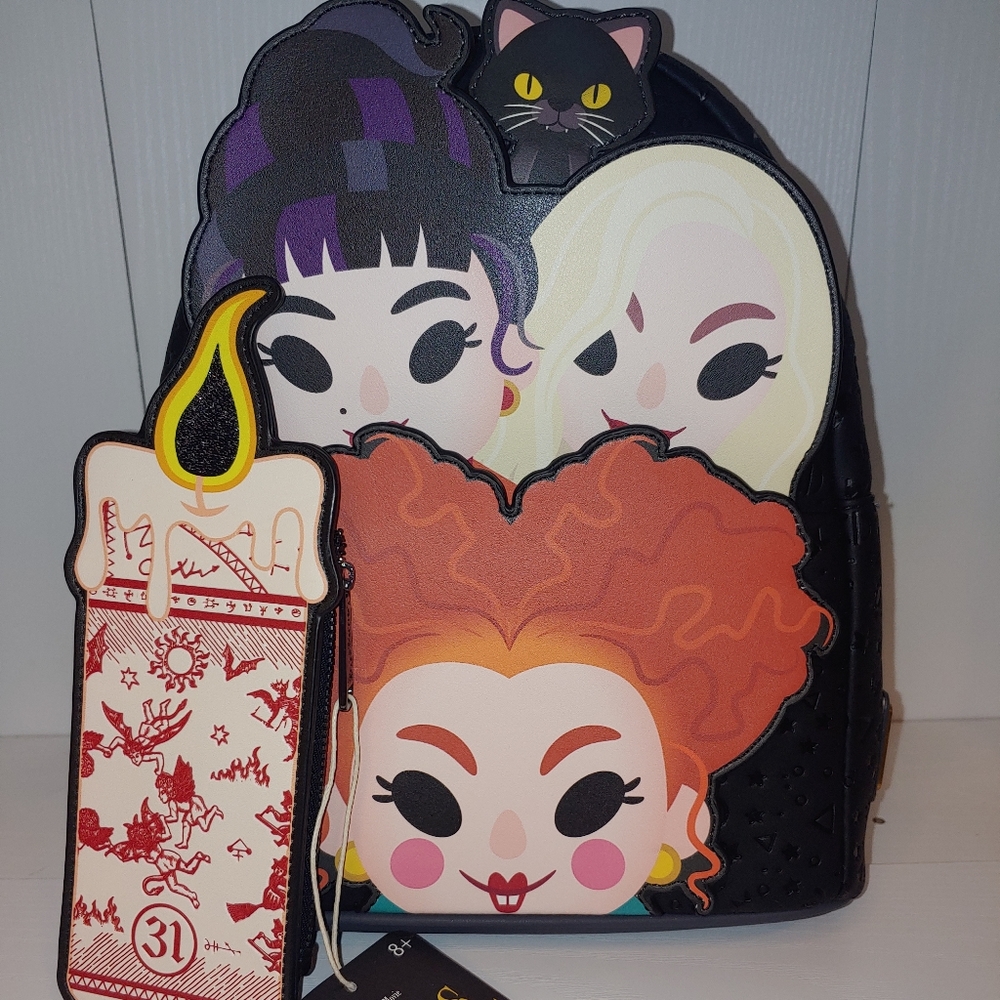 Loungefly Hocus Pocus Sanderson Sisters Backpack And Binx Candle Card Holder
